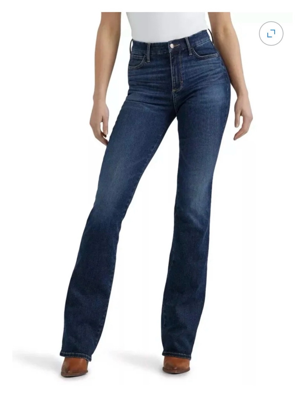 Wrangler Women's High-Rise Bootcut Stretch Jeans, Dark Blue, Size 6 (1802564)